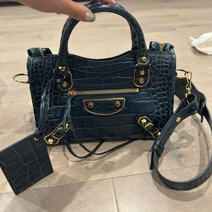 Balenciaga Classic Metallic Leather Handbag